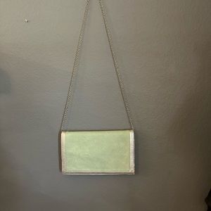 Robin egg blue purse with chain strap